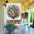 thumbnail image 3 of Welcome Cross Flower House Flag - 28x40" Double-Sided Large Easter Spring Summer Religious Yard Flag He Is Risen, Outdoor Seasonal Decor, 3 of 6