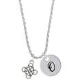 thumbnail image 1 of Delight Jewelry Silvertone Celtic Knot Cross Silvertone Script Initial Disc - O - Charm Necklace, 20"+3", 1 of 4
