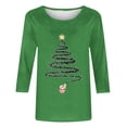 thumbnail image 4 of Meichang Hauts à Manches 3/4 pour Femmes, Col Rond, Imprimé Joyeux Noël, T-Shirts Amples, Pull de Noël, 4 of 4