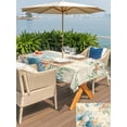 thumbnail image 4 of Outdoor Tablecloth with Umbrella Hole and Zipper, Beige Beach Coastal Rectangle Table Cloth 60x84 Inch Waterproof Tablecloth, Summer Nautical Coral Shell Botanical Picnic Table Cover for Patio, 4 of 7