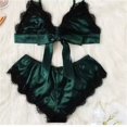 thumbnail image 4 of 1 Set Underwear Sleepwear Sets Lenceria Sling Bra Set Sexy Satin Lace Lingerie Sexy Perspective Pajamas, 4 of 4