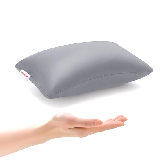 LQSEO Small Pillow 11"X7"X2.5" for Baby Sleeping with Name Tag Mini Tiny Pillow for Room Couch Sofa Chair and Outdoor Car Air Nap Neck Lumbar Knee Rest Pillows,Gray