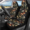 thumbnail image 2 of Pzuqiu 14Pcs Automobile Interior Sets Front Rear Seat Covers for Cars Steering Wheel Seat Strap Pads Armrest Pad Headrest Covers Coasters Keychain Fit Most SUV Van Sedan Truck Retro Mushroom, 2 of 7