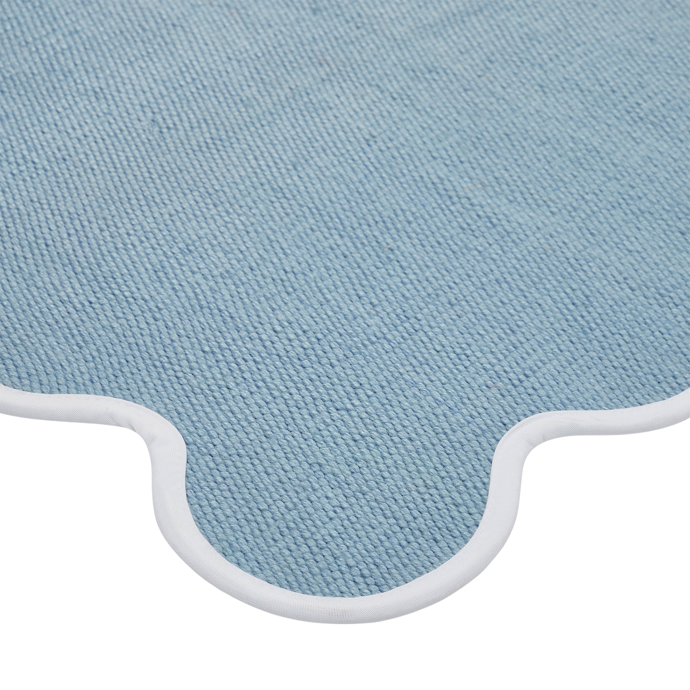 My Texas House Blue Scallop Indoor/Outdoor Layering Rug, 38" x 58"