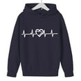 thumbnail image 4 of Atogsazn Kids Girls Valentines Day Hoodies Children Casual Hearts Long Sleeve Pullover Sweatshirt Fleece Outfit Outerwear Tops 01-Navy 4-5 Years Fashion, 4 of 8