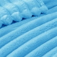 thumbnail image 6 of Exclusivo Mezcla Twin Size Flannel Fleece Blanket, Super Soft 3D Striped Jacquard Blanket for Bed, Lightweight Fuzzy Cozy Blankets, Blue, 60"x80", 6 of 7
