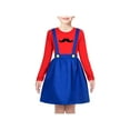thumbnail image 1 of Sunny Fashion Girls 3-Piece Outfit Set, Blue Suspender & Red Tee, Sizes 7-8, 1 of 8