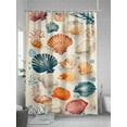 thumbnail image 5 of Fsddascl Beach Coastal Shower Curtain Set - Long 72" x 84" Washable Bathtub Curtain with 12 Hooks, Summer Nautical Shell Starfish Waterproof Fabric Stall Shower Curtains for Bathroom/Bathtub Décor, 5 of 6