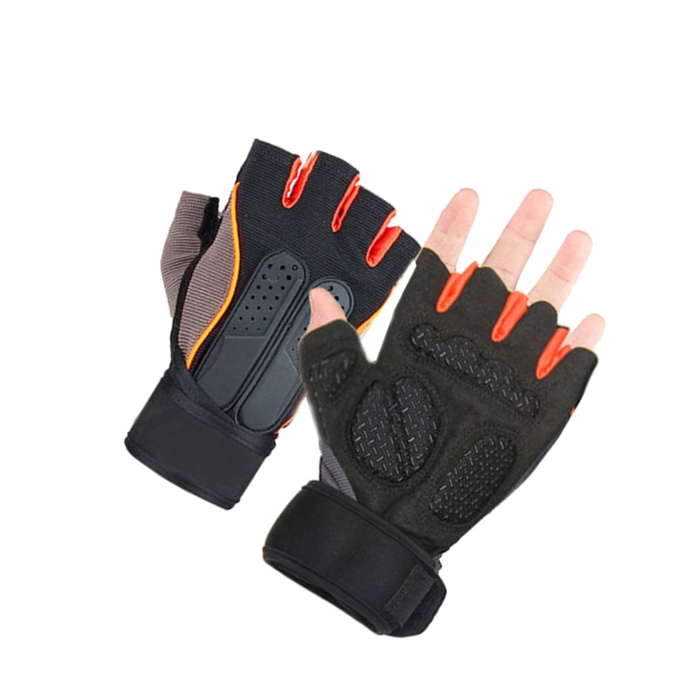 MLINS  Anti-slip Sports Gloves Orange for Palm Protective Pushing Miss