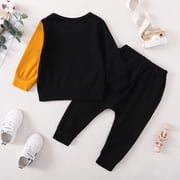 3T Baby Boys Clothes Baby Boys Outfits 3-4T Boys Letter Print Long Sleeve Round Neckline Tops Ripped Pants 2PCS Set Black