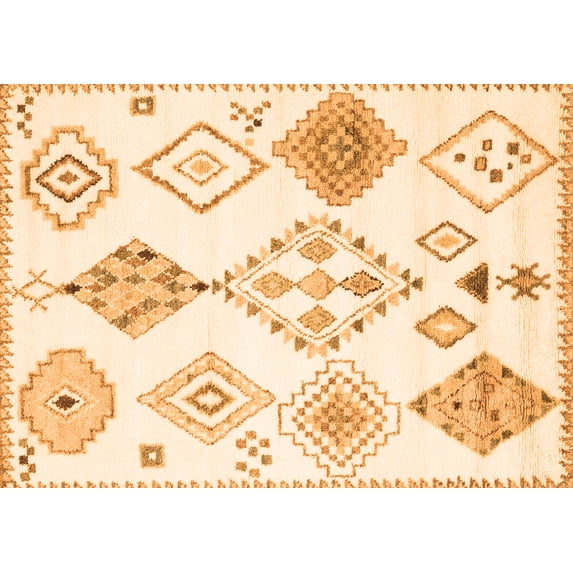 Ahgly Company Indoor Rectangle Solid Orange Modern Area Rugs, 2' x 5'