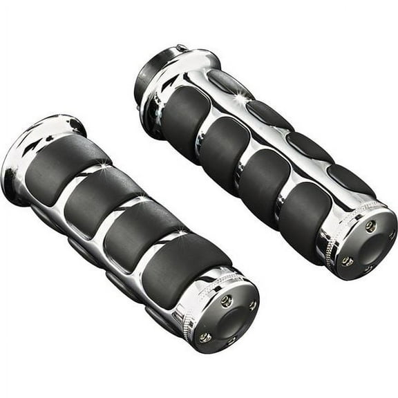 Kuryakyn ISO Chrome/Black Handlebar Grips (6236)