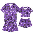 thumbnail image 6 of Halloween Family Matching Pajamas Sets, Halloween Cute Ghost Pumpkin Loungewear, Short Sleeve Top & Elastic Waist Shorts, Halloween Casual Couple PJS Festival for Home Relaxation Wear, 6 of 6