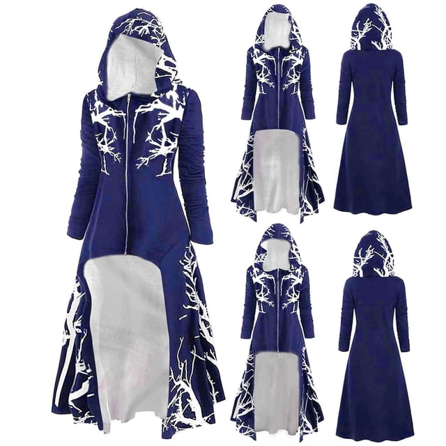 TIMIFIS Costumes de Renaissance pour Femmes Robe à Capuche Lacée Vintage Pull Long à Capuche Cape - Automne/hiver