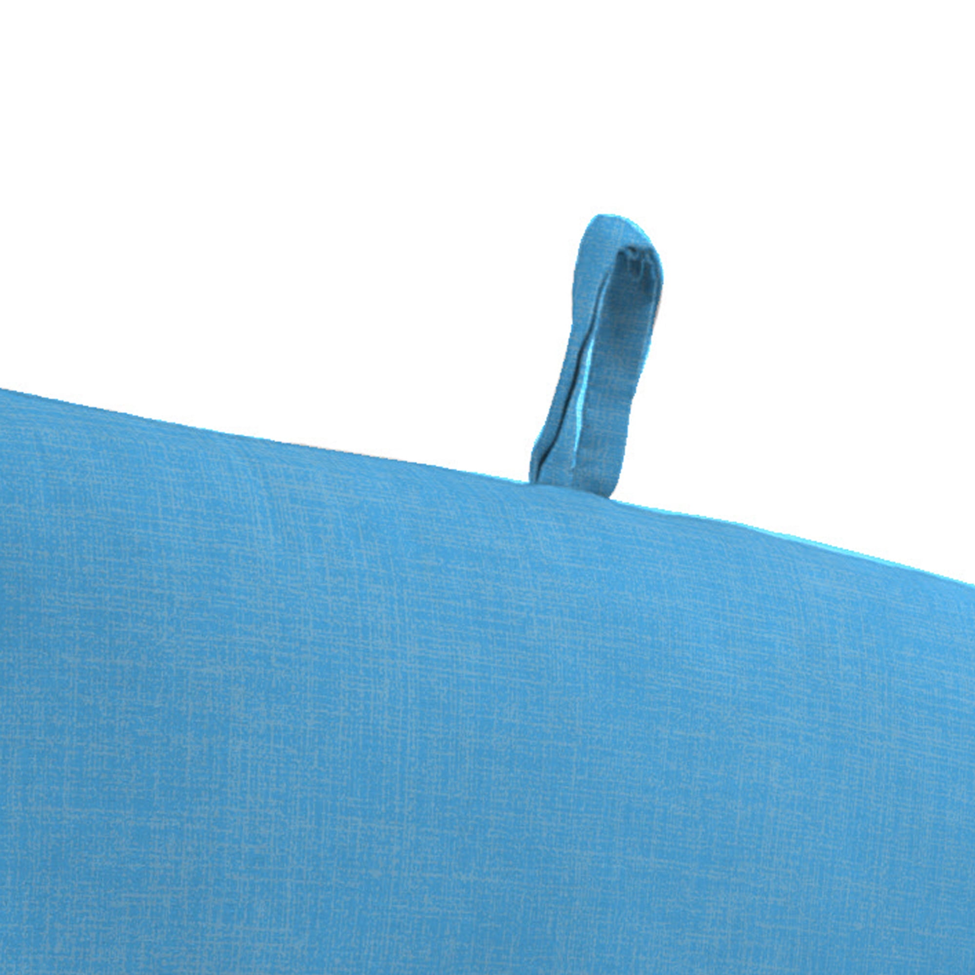 Jordan Manufacturing 44" x 22" Celosia Ice Blue Crosshatch Rectangular Outdoor Chair Cushion with Ties and Hanger Loop