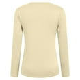 thumbnail image 6 of felwors Women's Long-Sleeve Crew-Neck Cotton T-Shirt Classic-Fit Shirt Soft Breathable Casual Tee Basic Tops Beige, M, 6 of 6