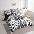 thumbnail image 3 of Castle Fairy Skull Moth Damask Bedding Comforter Set 7 Pieces for Female Men,Abstract Gothic Theme Full Bedding Set Lightweight,Bohemian Traditional Flower Fitted Sheet Flat Sheet, 3 of 8