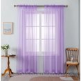 thumbnail image 1 of Wpm Cortinas Transparentes De Color Morado Lavanda, 60 Pulgadas De Ancho X 95 Pulgadas De Largo, 2 Paneles, Tratamiento De Ventana Para Sala De Estar, Bolsillo Para Barra, Gasa Transparente Para Dormi, 1 of 5