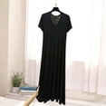 thumbnail image 4 of RQYYD Womens Long Maxi Nightgown Short Sleeve Soft Loose Fit Sleep Dress Lightweight Flowy Loungewear Casual Sleepwear for Women, 4 of 6