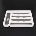 thumbnail image 3 of Large Gray Silverware Tray Fork Collection Container 5 Compartments Soft-Grip Lining Plastic Cutler, 3 of 4