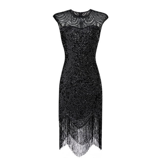Prolriy Robes d'Invité de Mariage pour Femmes Robe Tunique Cocktail Fête Couleur Unie Robes de Soirée pour Femmes Robe Formelle Noire m