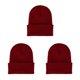 thumbnail image 3 of Qarigey Beanie Hat Gorras de punto Skullcap Headgear Accesorios para el cabello Jujube Red Type1 NO1, 3 of 6