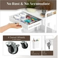 thumbnail image 2 of Rolling Utility Cart with Drawer 3 Tier, Utility Storage Organizer with Plastic Shelf & Lockable Wheels Multifunctional Storage Cart for Kitchen, Bathroom, Office, Living Room, White, 2 of 7