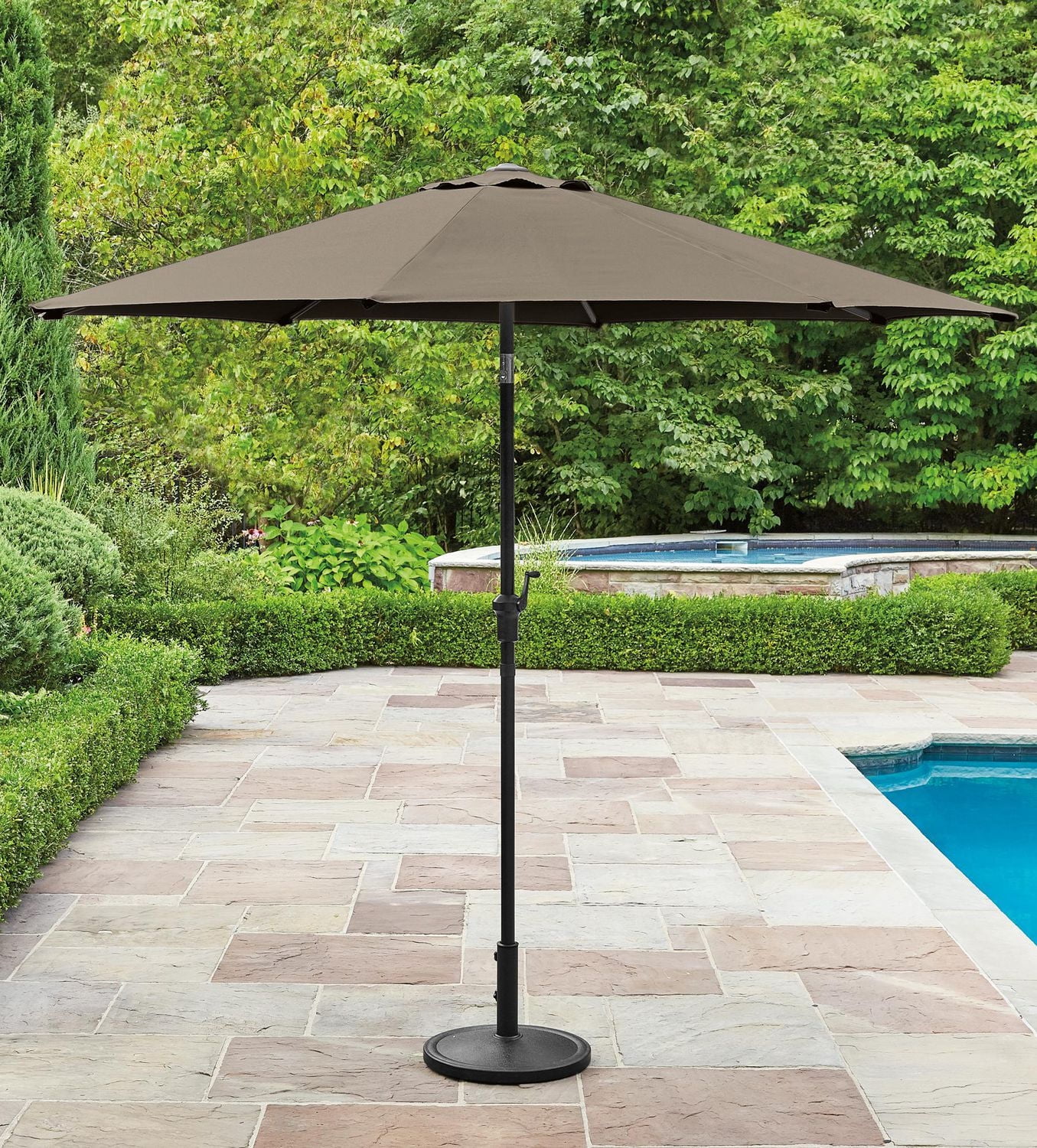 HOMETRENDS 9 ft. Round Market Patio Umbrella