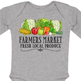 thumbnail image 4 of Inktastic Farmers Market Fresh Local Produce Boys or Girls Long Sleeve Baby Bodysuit, 4 of 5