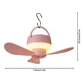 thumbnail image 3 of Outdor Rechargeable Small Ceiling Fan With Remote Control Dormitory Bed USB Fan Portable Outdoor Camping Night Light Fan, 3 of 5