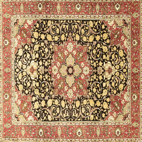 Ahgly Company Indoor Square Persian Brown Traditional Area Rugs, 6' Square