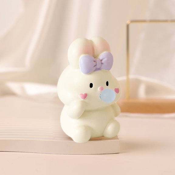 IPEWLEX Mini Bunny Figurines Cute Rabbits Sculpture Desk Decor Small Resin Animal Statues for Home Desktop Table Ornament Easter Decorations Party Gifts