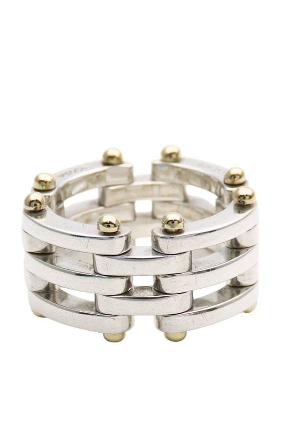 Pre-Owned Tiffany & Co. Gate Ring, SV925 and 18K Yellow Gold, Women's, Combination (Good)