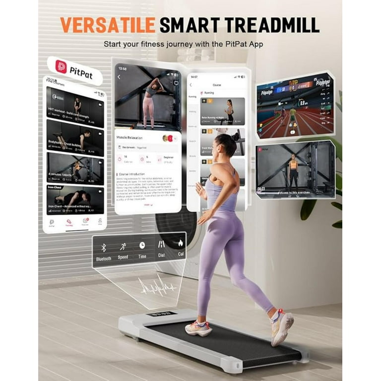 Dpforest Walking Pad Treadmill Speed Range 3.8mph for Fitness Under Desk Treadmill White