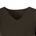 thumbnail image 4 of Otvok V Neck Ribbed Slim Fit Sweater for Women, Long Sleeve Solid Pullover, Stretchy Basic Layering Top for Autumn Winter, 4 of 7