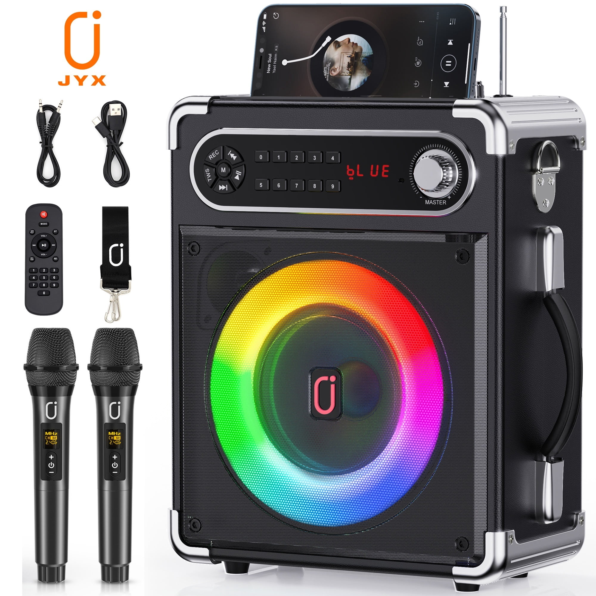 その他 Karaoke Hot Menu! LAV Series 152 JYX Karaoke Machine, Bluetooth Speaker with 2 Microphones, Speaker