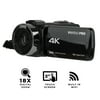 Vivitar WiFi 4K HD Digital Video Camera with Built-In Night Vision and 3" Touch Rotational Display for Vlogging