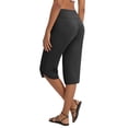 thumbnail image 4 of Nestiefly Womens Capri Pants with Pockets Straight Leg Yoga Capris Leggings Mid-Calf Capris Workout Summer Black M, 4 of 7
