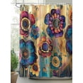 thumbnail image 2 of Fsddascl Vintage Purple Floral Shower Curtain Set - Extra Long 72" x 96" Washable Bathtub Curtain with 12 Hooks, Retro Flowers Ethnic Abstract Art Waterproof Fabric Stall Shower Curtains for Bathroom, 2 of 6