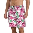 thumbnail image 2 of Logiee Flamingo Print Mens Swim Trunks Quick Dry Board Shorts,Breathable Hawaii Beach Shorts Swimwear Bathing Suits-, 2 of 6