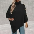 thumbnail image 2 of Herrnalise Women's Cable Cropped Sweater Long Sleeve Crewneck Pullover Knit Jumper Top Black,XL, 2 of 5