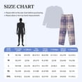 thumbnail image 4 of Fotbe Purple Floral Gingham Check Plaid Pijama de Hombre con Estampado de Manga Larga, Conjunto de 2 Piezas, Ropa de Dormir Suave y Cómoda con Bolsillos-X-Large, 4 of 7
