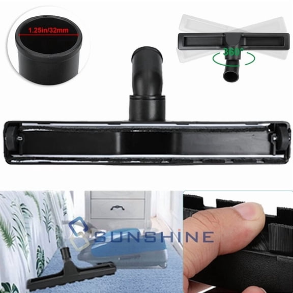 12"Wide Swivel For All Vacuum Cleaner Universal Attachment 360° Floor Brush Tool
