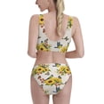 thumbnail image 3 of Picia Bird Sunflowers Women's High Waisted Bikini Scoop Neck Swimsuit Two Pieces Bathing Suit-Medium, 3 of 8