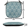 thumbnail image 3 of Damask Chair Seating Cushion, Floral Ornamental Damask Pattern Victorian Style Baroque Organic Motifs Stencil Art, Soft Seat Pads for Office with Anti-slip Backing, 16"x16", Blue White, by Ambesonne, 3 of 4