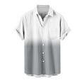 thumbnail image 5 of YLSDY Mens Gradient Linen Shirts Casual Contrast Color Collared Button Down Short Sleeve Beach Summer Shirts Gray XXL, 5 of 6