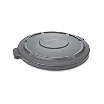 Rubbermaid Commercial FG261960GRAY 19.88 in. BRUTE Self-Draining Flat Top Lids for 20 gal. Round BRUTE Containers - Gray