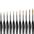 thumbnail image 4 of Professional Detail Paint Brushes Set, Miniature Fine Lines Paintbrushes 11 Brushes Set Black, 4 of 7