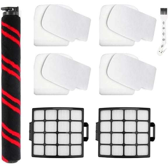 Replacement Parts Kit Compatible with Shark Stratos AZ3002 AZ3000 AZ3000W DuoClean PowerFins Upright Vacuum Cleaner,1 set Soft Brush Roller & 2 HEPA Filters 4 Foam & Felt Filters