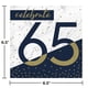 thumbnail image 2 of Servilletas de 65 cumpleaños de color azul marino y dorado de Creative Converting, 6,5 pulgadas, 2 of 2